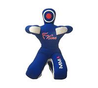 Mannequin de Judo, MMA, Position Assise avec Mains à l’Avant, Non Garni, Sac de Frappe, Toile Bleue., 70"