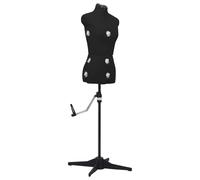 vidaXL Mannequin de robe ajustable pour femme Noir Taille S 33-40