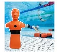 Mannequin De Sauvetage Robuste for Simulations en Piscine, Plage Et Rivière, avec Trois Ports D'injection d'eau(Orange)