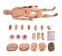 Mannequin de soins aux patients traumatismes avec 8 modules de traumatisme, sucette simulation de fracture et de brûlure pour la pratique des premiers soins et la formation médicale infirmière