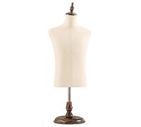 Mannequin de table pour homme avec base ronde en bois, corps de mannequin blanc pour costumes/pull, modèle d'affichage de vêtements pour homme (couleur : sans bras, taille : tête de couronne)