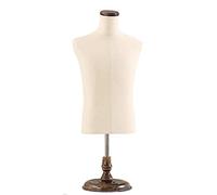 Mannequin de table pour homme avec base ronde en bois, corps de mannequin blanc sur le haut du torse pour costumes/pull, modèle d'affichage de vêtements pour homme (couleur : sans bras, taille :