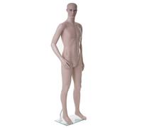 Mendler Mannequin de vitrine HWC-E37 déco mobile 185 cm Beige G