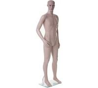 Mendler Mannequin de vitrine HWC-E37 déco mobile 185 cm Beige G
