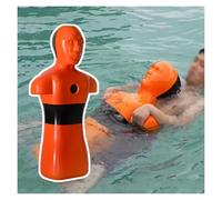Mannequin D'entraînement Au Sauvetage Aquatique,modèle Sauvetage en Piscine,Aides Pédagogiques pour Exercices Sauvetage,Remplissage Drainage Rapides Eau(Orange)