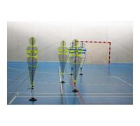 Mannequin d'entraînement avec piquets slalom Powershot (x5) Jaune TU Unisex