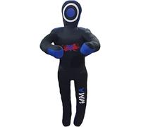 Mannequin d'entraînement JR Active (position debout) pour boxe, combat, lancer, grappling, karaté, jiu-jitsu, entraînement de lutte - NON REMPLI (toile bleue/noire, 119 cm)