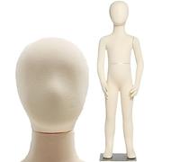 Mannequin Enfant 1 2 3 4 5 6 7 8 9 10 12 13 14 Ans, Corps Entier, Flexible, Torse, Mannequin, avec tête, Bras, Base, Support, pour vitrine, décoration de Noël, 13 Year Old-One Size
