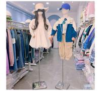 Mannequin Enfant Avec Tête Et Bras En Bois, Présentoir À Vêtements Réglable En Hauteur, Mannequins De Couture À Demi-échelle Avec Base En Métal, Pour Boutiques De Vêtements(Silver-B,8 year old)