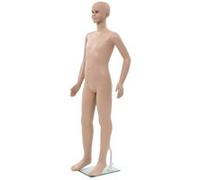 vidaXL Mannequin enfant corps complet 140 cm Base en verre Beige