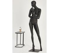 Mannequin F22-8 Noir Femme Eurotondisplay debout noir mat laqué nez bouche moulé Chic et élégant Haute qualité