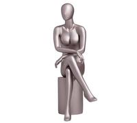 Mannequin féminin assis, forme de torse réaliste avec présentoir en plastique amovible et tabouret