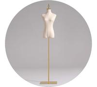 Mannequin Féminin Corps Torse Robe Forme Blanc Mode Tailleurs Mannequin Hauteur Réglable avec Bras avec Support D’Or épinglable pour L’Affichage De Vêtements, 3 Styles, Gold-a, M