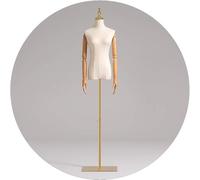 Mannequin Féminin Corps Torse Robe Forme Blanc Mode Tailleurs Mannequin Hauteur Réglable avec Bras avec Support D’Or épinglable pour L’Affichage De Vêtements, 3 Styles, Gold-c, M