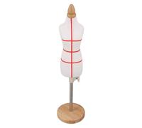 Mannequin Féminin Miniature 1/4 pour Couture, Base Bois Réglable | Surface en Coton Élastique et Pu, Épinglable, pour Mini Vêtements, Pièces Patron, Studio