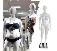 Mannequin féminin pour présentation de vêtements, construction robuste avec base en métal, idéal pour étagères de vente au détail et présentation de mode