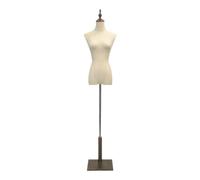 Mannequin féminin réglable S/M Fashion Dressmaking avec mains en bois et support en bois clair pour magasin de vente au détail parfait pour exposer des vêtements - Marron A1