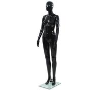 Mannequin femme corps complet base verre Noir brillant 175 cm