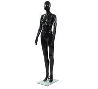 Mannequin femme - vidaXL - Corps complet - Base en verre - Noir brillant - 175 cm