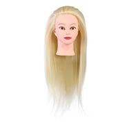 Mannequin Head Hair Styling Braiding Salon Training Practice Head Model Manikin Synthetic Fiber Hair for Hairdresser barber shops Cosmetology Manikin Practice (White)