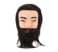 Mannequin homme avec barbe en résine PVC réaliste pour la formation de coiffeur en salon de coiffure (noir)