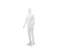 vidaXL Mannequin homme Corps complet Base en verre Blanc brillant 185 cm Vitrines