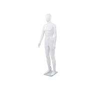 Mannequin homme corps complet base verre Blanc brillant 185 cm