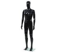 Mannequin homme corps complet base verre Noir brillant 185 cm