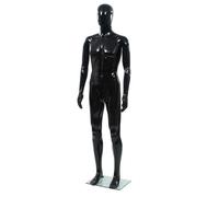 Mannequin homme corps complet base verre - UU - Noir brillant 185 cm e167