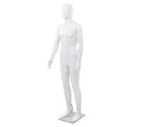 vidaXL Mannequin homme Corps complet Base en verre Blanc brillant 185 cm Vitrines