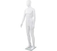 vidaXL Mannequin homme Corps complet Base en verre Blanc brillant 185 cm Vitrines