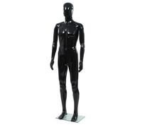 Mannequin homme - VIDAXL - Corps complet - Noir brillant - 185 cm - Base en verre