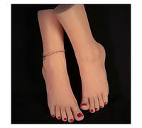 Mannequin modèle 40 UE Silicone Femane pieds nus faux for bas Art ongles affichage manucure Tarsel Humain Chaussure Chaussette Bijoux(Skin Hard bones,Left foot)