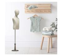 Mannequin pour enfant - Forme de robe réglable de 91 à 140 cm - Torse avec tête - Base ronde en bois pour exposer des vêtements, des bijoux