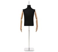 Mannequin PP Bras en bois massif Vitrine de Moulinet féminin Buste 84 cm vidaXL