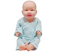 Mannequin réaliste de simulation d'allaitement for nouveau-né avec tête, membres et vêtements rotatifs, for futures mamans, infirmières en obstétrique et gynécologie et sages-femmes.(Blue)