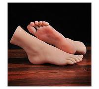 Mannequin Slender Toies Foot modèle Grecque Chaussures for Art Fake ongles Silicone Femelle Femme Fetish Chaussure Chaussette Bijoux(Skin Toes No Bone,Left foot)