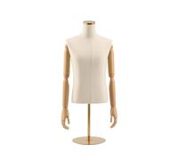 Mannequin Table avec Socle, Or Rond Avec Mains En Bois Et Bouchon Plat, style to 1 | Professionnel, Résistant, Torse, pour Studio Photo