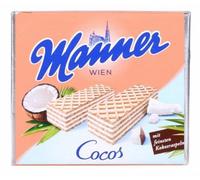 Manner gaufrettes croustillantes fourrées à la crème de coco 75g