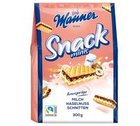 Manner Snack Minis Gaufrettes fourrées au lait et aux noisettes 300g