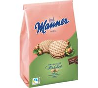 Manner Tartelettes gaufrettes aux noisettes avec crème cacao noisettes 400g