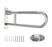 Mannicix Barre Dappui Wc Handicapé, Poignée de Support Murale Pliable Toilettes 60cm, Handicapé Barre D'appui de Sécurité en Acier Inoxydable Supporte pour Handicapées Personnes âgées Enceintes