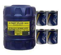 MANNOL 4 temps Plus 10W-40 API SL JASO MA2 Huile de chasse moteur Flush 20 l