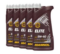 MANNOL 5W-40 ELITE Huile moteur ACEA A3/B4, MB229.5, 5x1 Litre