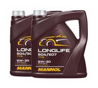 Mannol 7715 SAE 5W-30 Longue Vie Huile VW 504.00/507.00, MB 229.51, 2x4 Litre