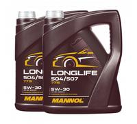 Mannol 7715 SAE 5W-30 Longue Vie Huile VW 504.00/507.00, MB 229.51, 2x5 Litre