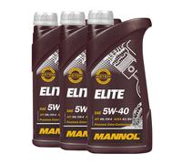 Mannol Elite 5W-40 Huile , Acea A3/B4, Api Sn / CH-4, BMW LL-01, 3x1 Litre