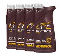 Mannol extreme SAE 5W40 Huile VW 50200, 50500, MB 229.5, BMW LL-01, 4x1 Litres