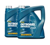 MANNOL Huile 2 Temps Pour Moteur Hors-Bord Universelle, API TC, 8 L (2x4 L)