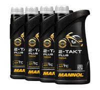 MANNOL Huile 2 Temps Semi-Synthétique API TC Pour HUSQVARNA 242, 4x1 L
